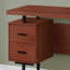 Bureau d'ordinateur, bureau personnel, ordinateur portable, installation à gauche, à droite, tiroirs de rangement, L 60 po, bureau, stratifié brun, métal noir, contemporain, moderne