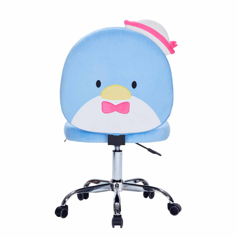 Tuxedosam 360 Degree Swivel Vanity Chair For Bedroom, Armless Makeup Desk Chair With 5 Soft Rolling Wheels, Adjustable Seat Height, Metal Base, And Comfy Polyurethane Padded Seat