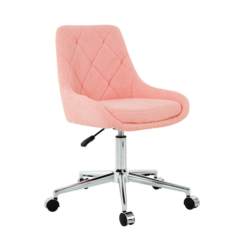 Chaise de salle à manger moderne avec tissu en velours doux et pieds dorés - réglable en hauteur, ergonomique, revêtement de bureau rose, pieds galvanisés, fonctionnalité réglable