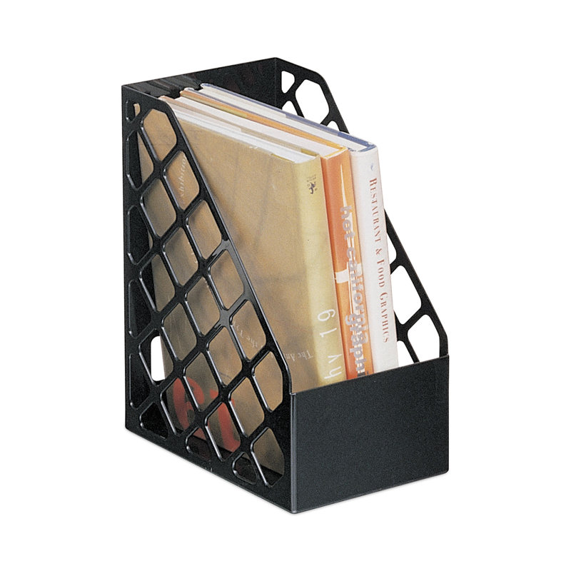 Black Recycled Plastic Magazine File Holder Organizer