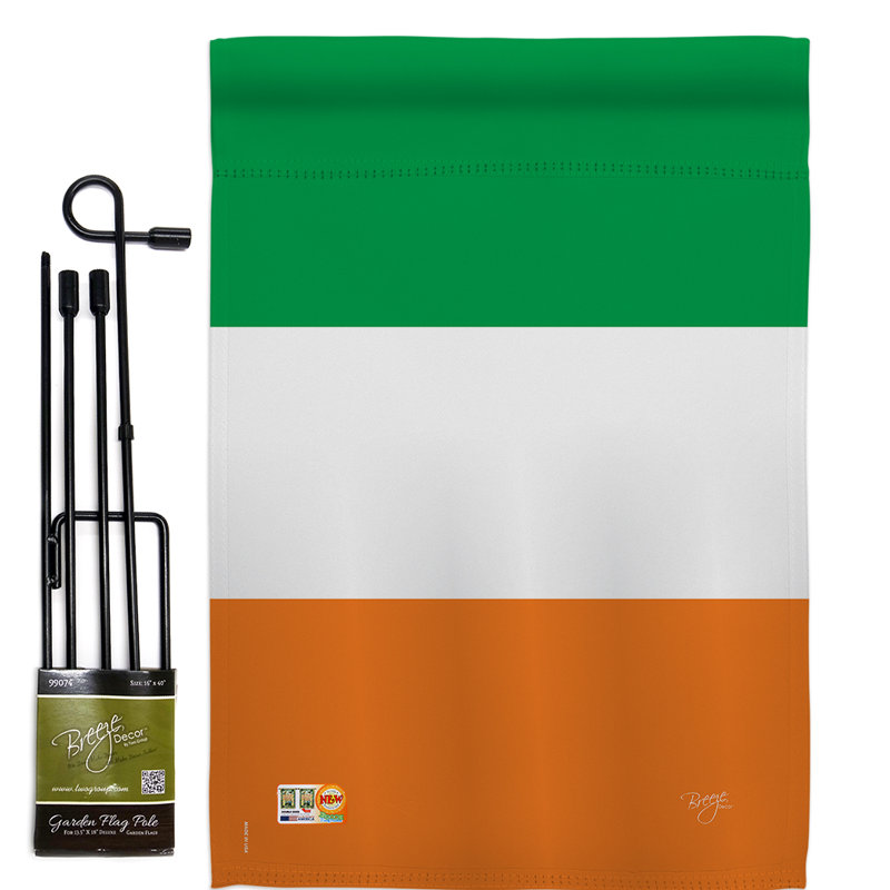 Mélange de polyester 2 côtés 18,5 x 13 po ireland country country ensemble de drapeau