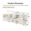 Ensemble de canapé modulaire revêtu de chenille blanc 3 pièces, ensemble de canapé de salon moderne à 1 siège et 3 sièges profonds