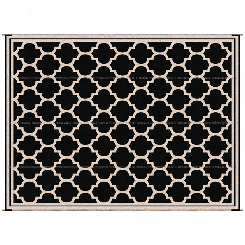 Outsunny Reversible Outdoor Rug Carpet,Waterproof Plastic Straw Rug, Portable Rv Camping Rugs With Carry Bag,Large Floor Mat For Backyard,Deck,Picnic,Beach