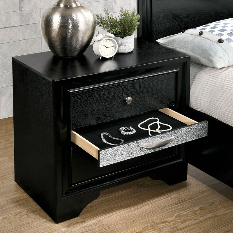 Ensemble de table de chevet et commode 2 pièces Sana
