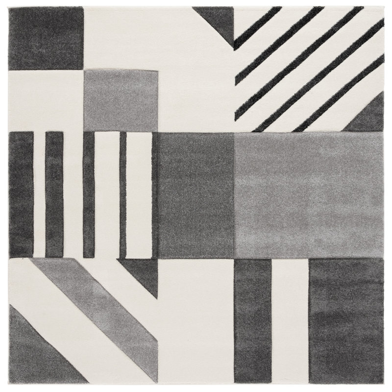 Tapis à motif géométrique Jeromie Performance, Carré 6 pi 7 po