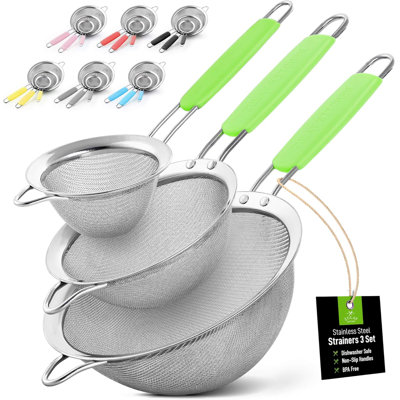Ensemble de crépines à mailles fines en acier inoxydable Zulay Kitchen - rouge