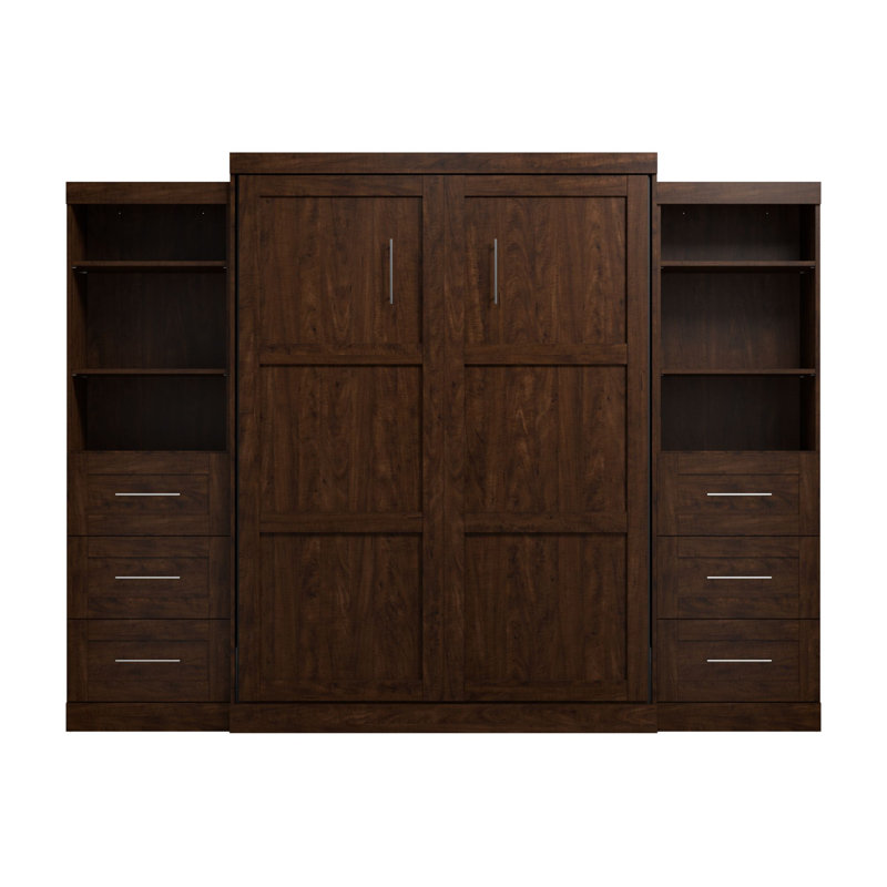 Arlex Storage Murphy Platform Bed, Chocolate, Queen