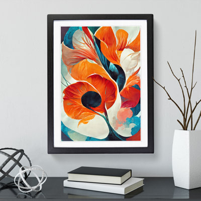 Abstract Flowers Modern No.1 - Framed Print