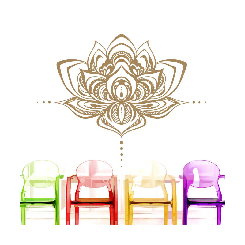 Décalcomanie murale fleur lotus Natazhat, Crème