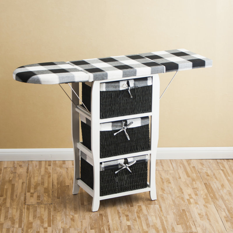 Wood Freestanding Ironing Board, Black/White