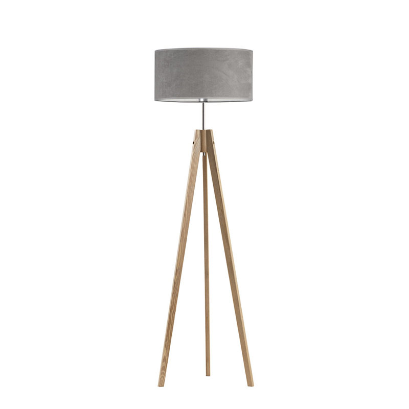 Caba 138cm Tripod Floor Lamp, Light Grey, Brown