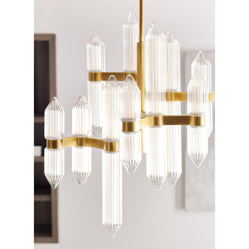 Langston 12 - Light LED Chandelier, Plated Brass