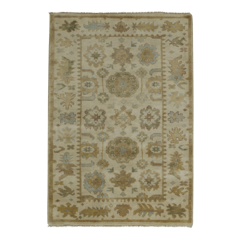 Tapis vert noué à la main de haute qualité