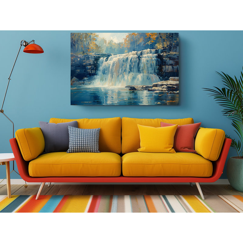 Reproduction d'art sur toile, peinture à l'huile d'une chute d'eau, décoration murale moderne pour la maison et le bureau