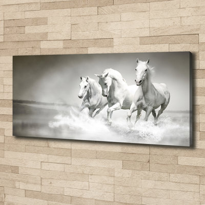 White Horses - No Frame Print on Canvas