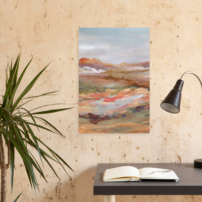 «Desertscape» abstrait peint, art contemporain, paysage minimaliste