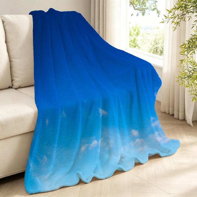 Jeté en flanelle bleue ultra douce, imprimé recto de la nature, Throw 40" x 50"