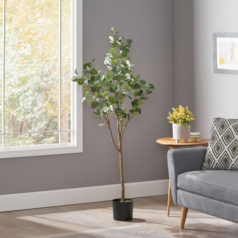 Aanya Faux Eucalyptus Tree in Pot, 59" H x 23" W x 23" D