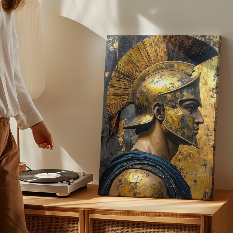 Toile art mural moderne Hoplite Warrior, H 9 po x l 12 po