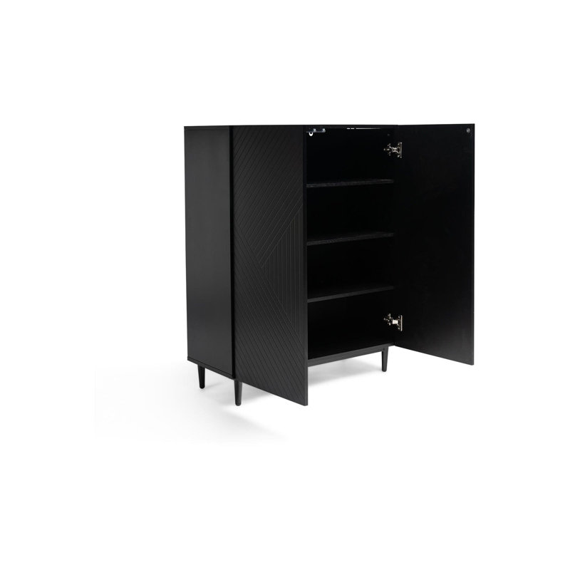 Addae 8 Pair Shoe Storage Cabinet, Black
