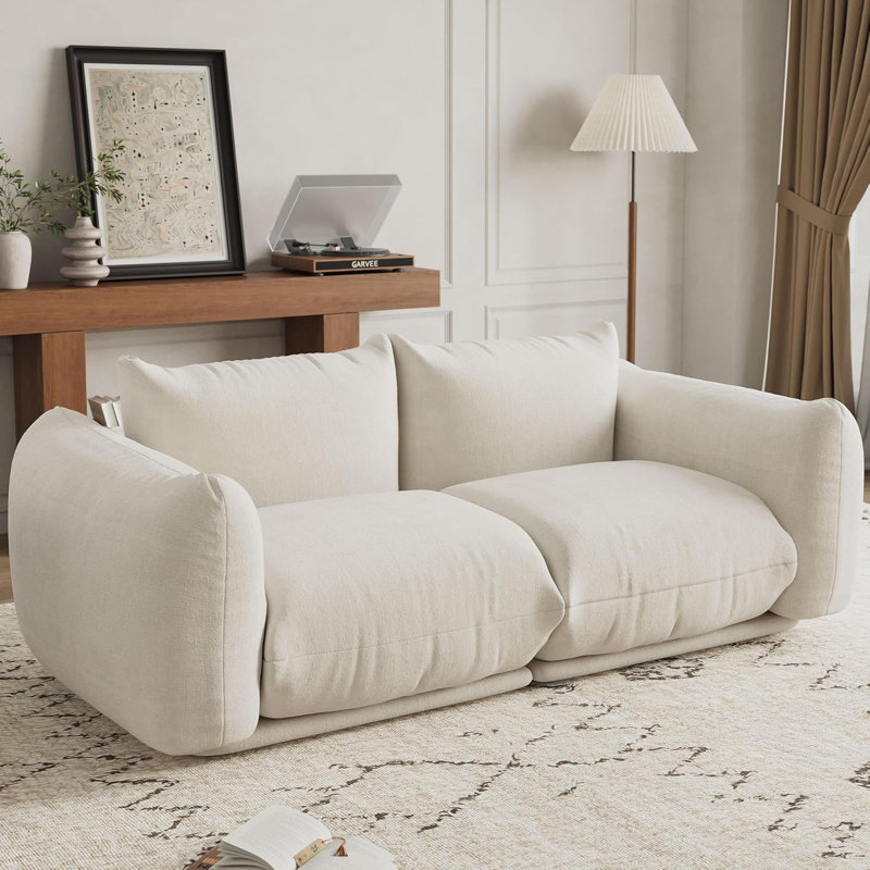 Causeuse avec causeuse, canapé-lit en tissu chenille de 75,2 pouces, siège profond de 23,2 po pour petits espaces, appartement, bureau