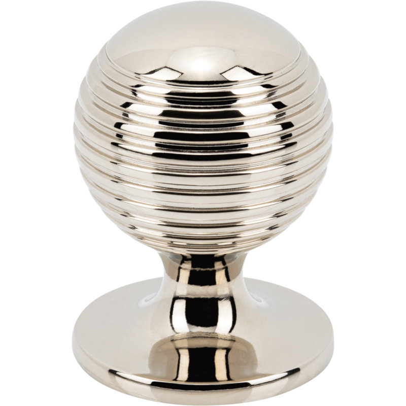 Divina 1 1/8" Diameter Round Rimmed Knob, Polished Nickel