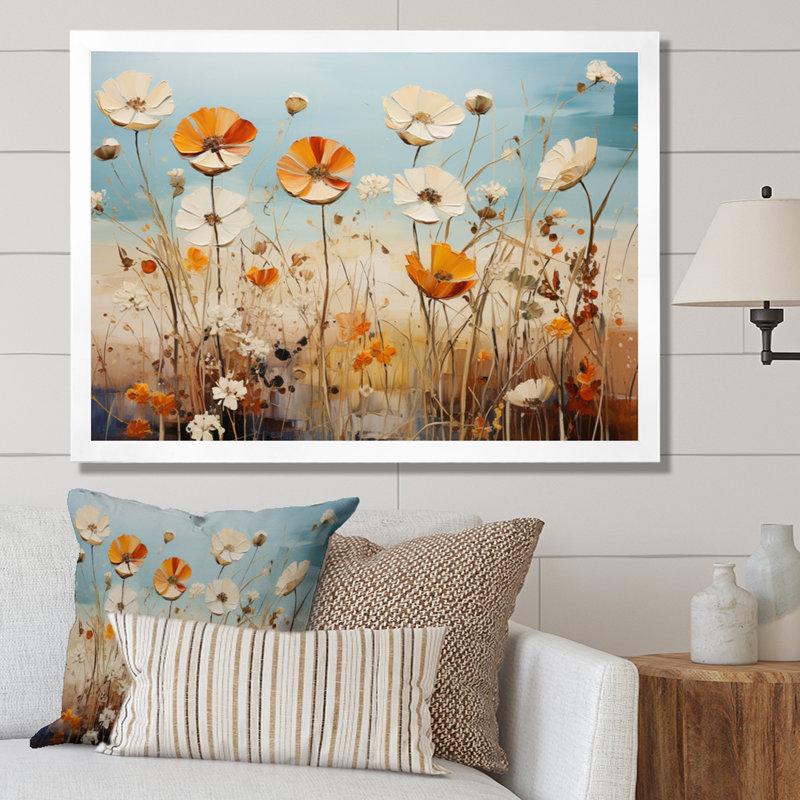 «Meadow Expressive Fields Pointillism I», reproduction sur toile, H 24 po x l 32 po x P 1 po, Cadre photo blanc
