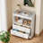 Changing Table With Pad, Modern Changing Station With 2 Drawers and 2 Open Compartments-846575877