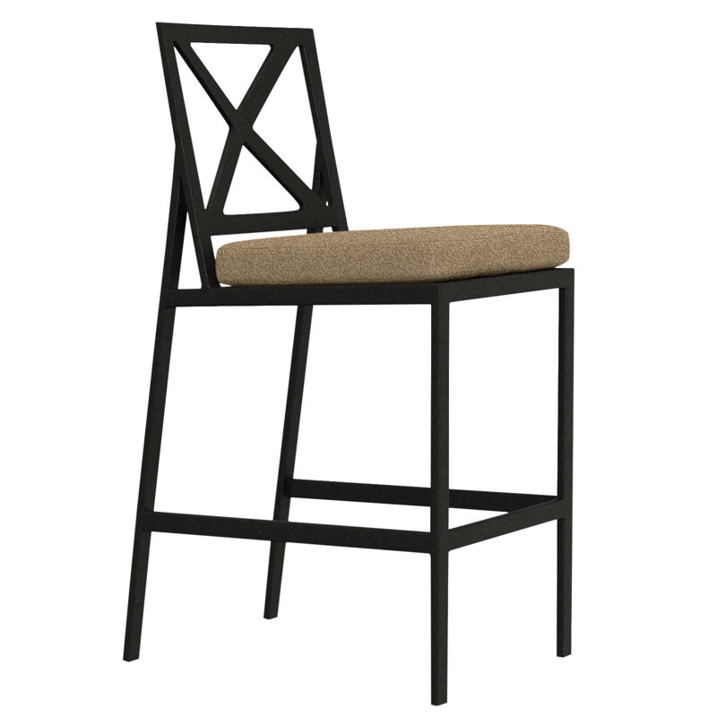 Marin Outdoor Bar Stool, Sahara Cafe, Carbon Black, 32"