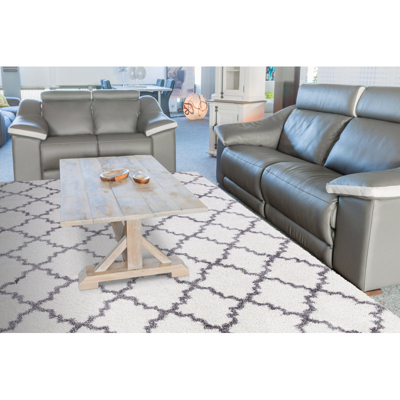 Tapis gris à poils longs Bergelt, Rectangle 5 pi 3 po x 7 pi 7 po