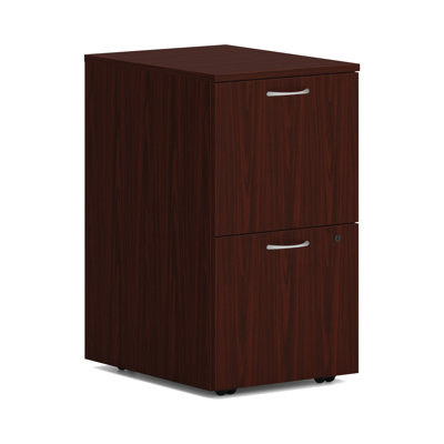 HON MOD Mobile Pedestal, 2 File Drawers, 15"W, Java Oak
