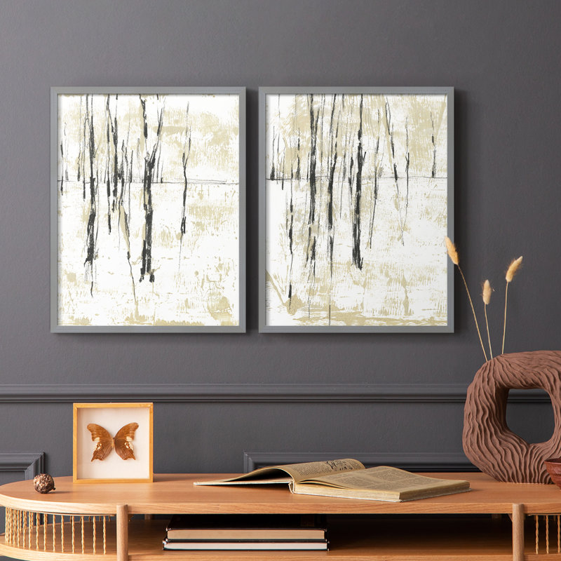 Impression encadrée Gilded Forest I-Premium - prête à être accrochée - aucun clou requis - aucun clou requis, Vert