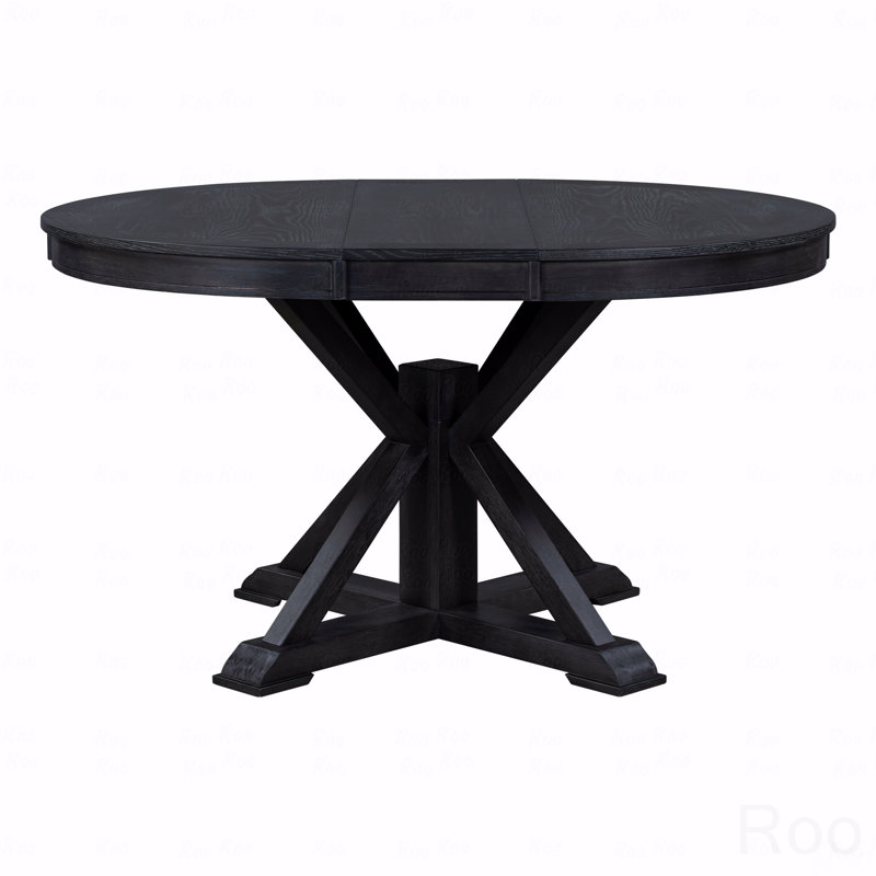 Table de salle à manger rétro avec rallonge fonctionnelle de 12 po, Espresso, Espresso