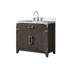 Meuble-lavabo en chêne brun 36 po x 22 po, comptoir en marbre, robinet, fermeture en douceur, beaucoup de rangement pour meuble-lavabo 36 po x 22 po, surface, considérable