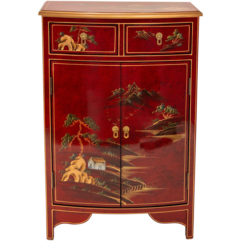 Abigayil Solid Wood Accent Cabinet, Red