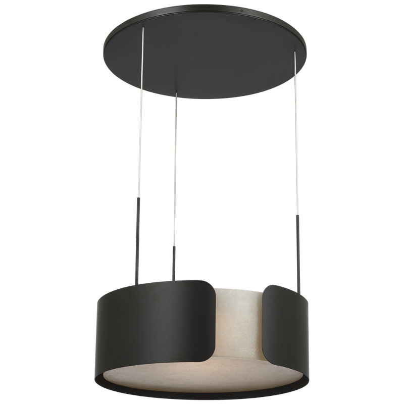 Anne-Marie Barton Armise 28" Drum Chandelier, Matte Carbon