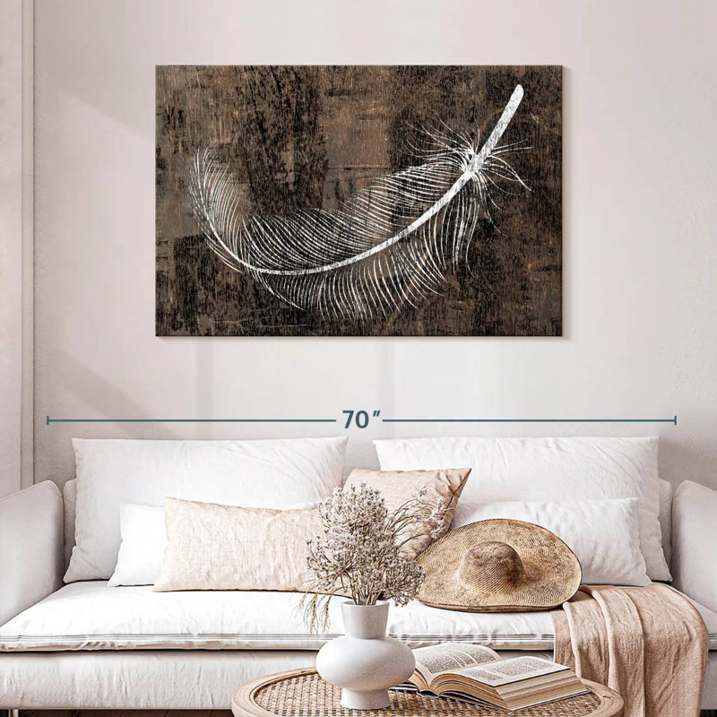 Kerner White Feather Outline, 30" H x 45" W