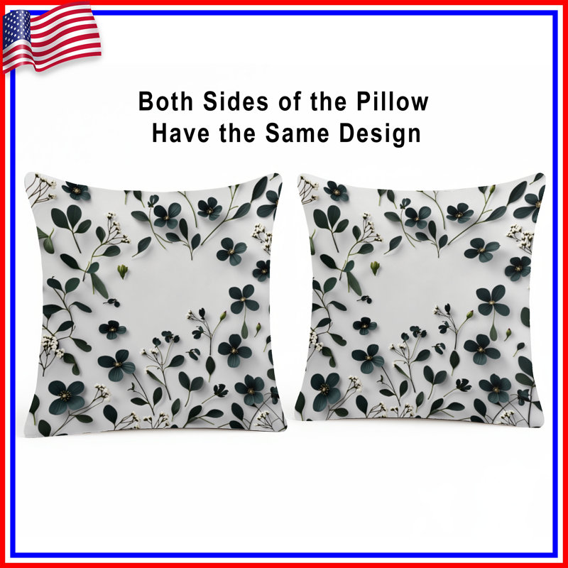 Coussin Floral, 14 X 14 pouces