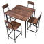 Table de bar, ensemble de tables de bar 5 pièces 35 po, ensemble de tables de bar et de chaises à bords arrondis, table de pub carrée avec quatre tabourets pour le salon, la salle à manger, la cuisine, couleur noyer, noir