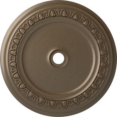 Endurathane Caputo Ceiling Medallion, 41"OD x 4"ID x 2 3/8"P (Fits Canopies up to 5 1/2"), Hand-Painted Warm Silver Finish