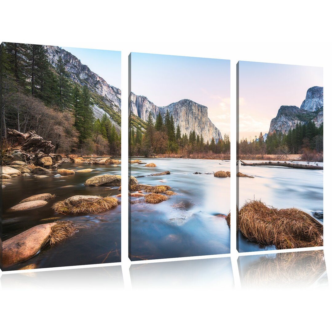 3-tlg. Leinwandbilder-Set Yosemite-Nationalpark Kalifornien, Fotodruck