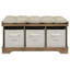 Banc de rangement à casiers avec trois bacs en tissu Mugurel-1235161190