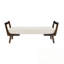 Banc en chenille avec accoudoirs et pieds en bois-993038071