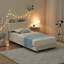 Twin Bed Frame With Storage Headboard, Velvet Upholstered Platform Bedframe-780992975-780992970