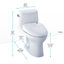 Toilette allongée une pièce 1,28 GPF TOTO® WASHLET + ® UltraMax® II et siège de bidet WASHLET® S300e, blanc coton-12116405-71206843