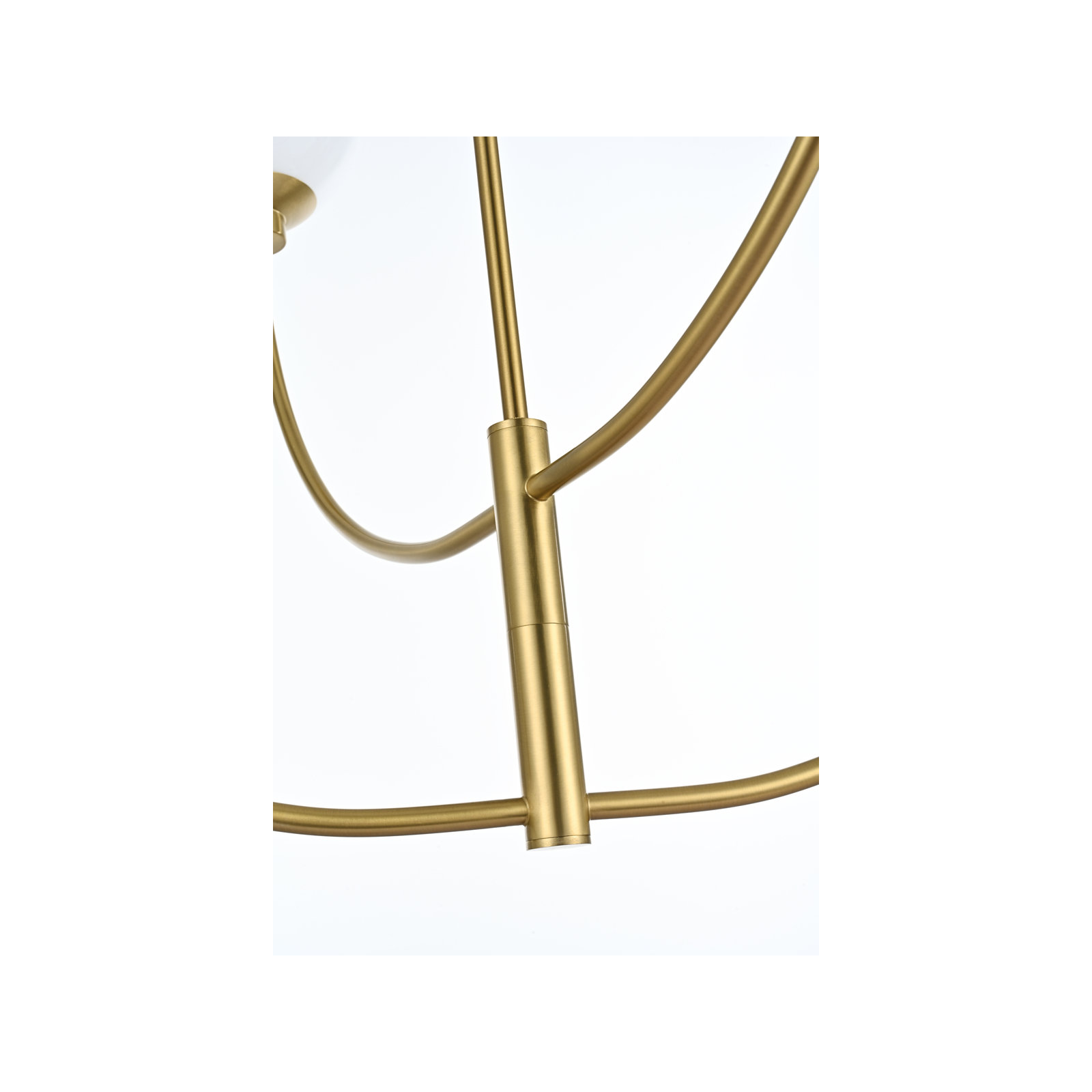 Kyle 4 - Light Dimmable Modern Linear Chandelier, Satin Gold, 27" H x 36" W x 36" D