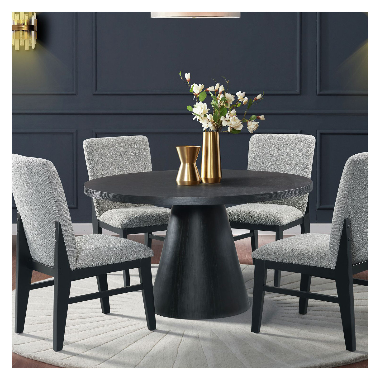 Emberly Round Dining Table, Black