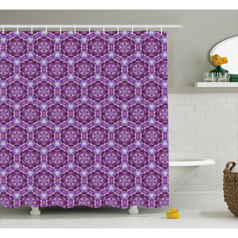 Abstract Shower Curtain with Hooks Included, 69" W x 75" L