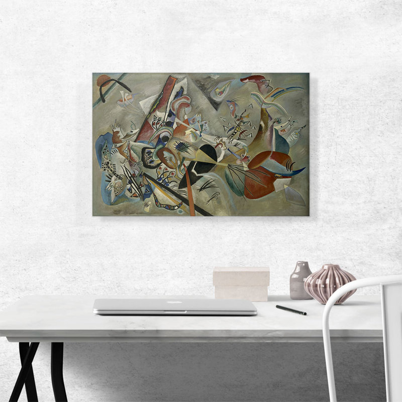 «In Grey 1919» par Wassily Kandinsky - reproduction d'art sur toile tendue, H 18 po x l 26 po x P 0,75 po