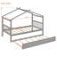 Lit simple en bois avec lit gigogne simple, gris